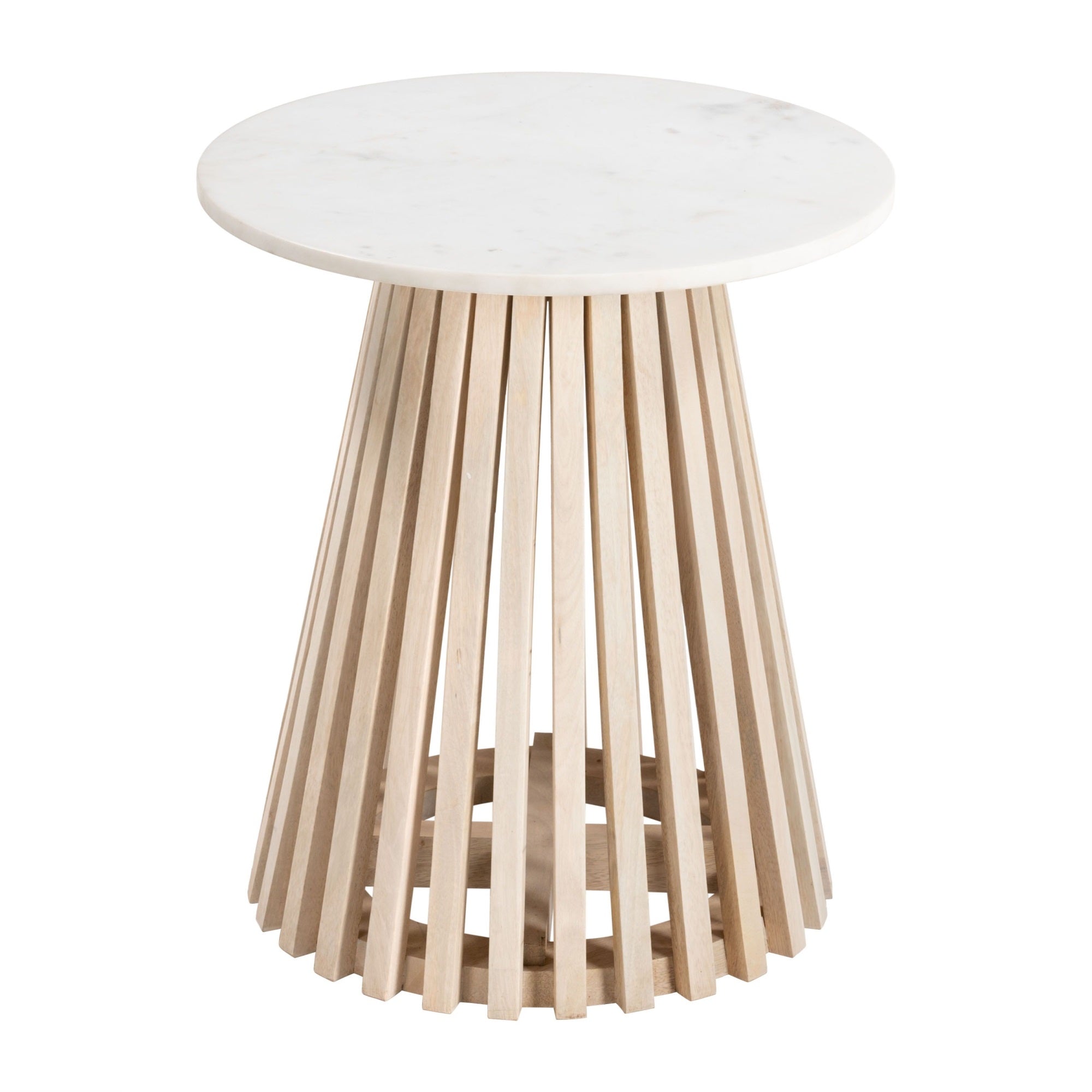 Mazara Side Table White & Natural