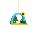 11-0609 - Christian Ulbricht Ornament - Duck and Frog With Sunflower - 2.1H x 2.8W x 1.15D