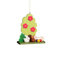 11-0610 - Christian Ulbricht Ornament - Rabbit Couple at Tree - 3.25'' x 2.8''W x 1.15''D