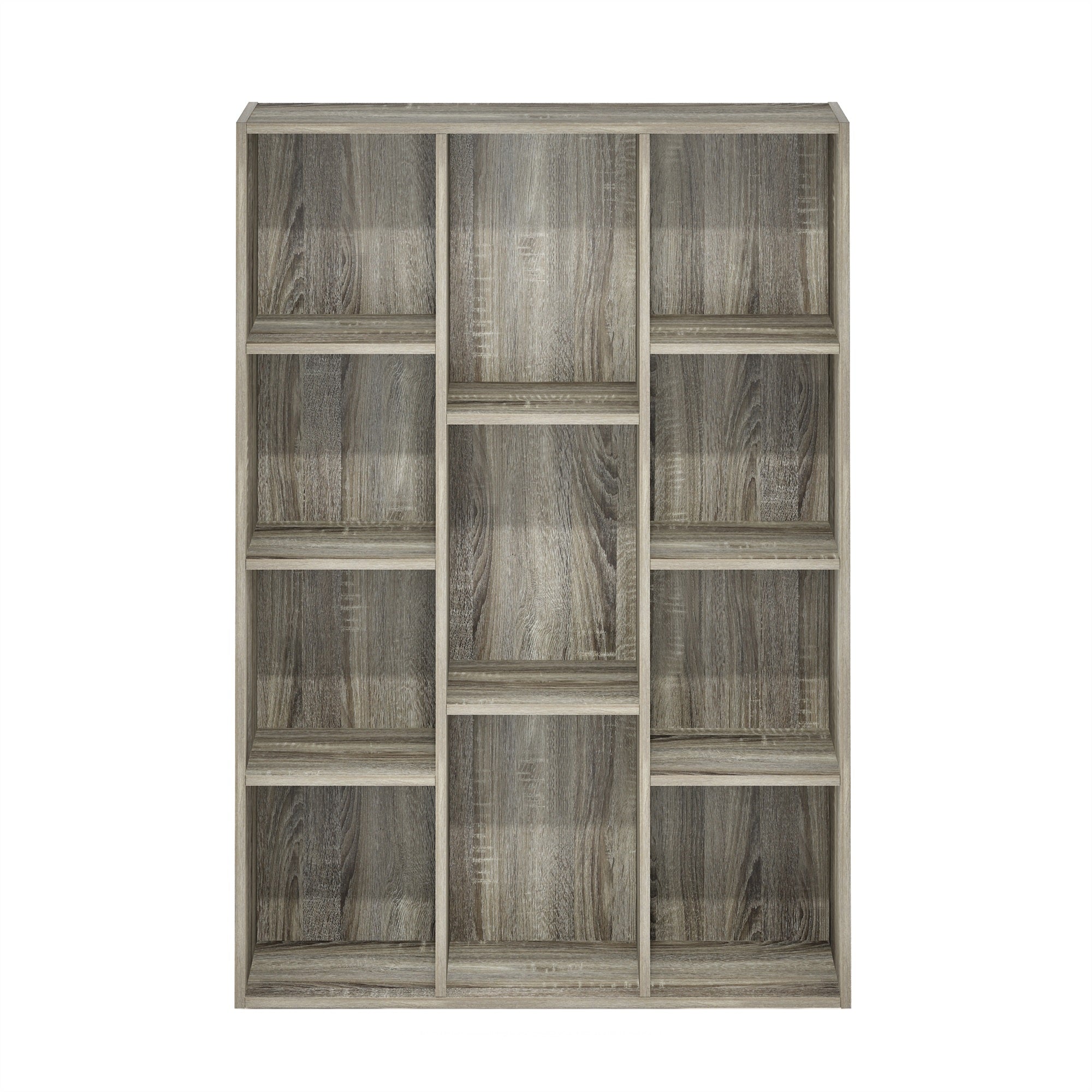 Furinno Luder 11-Cube Reversible Open Shelf Bookcase, French Oak
