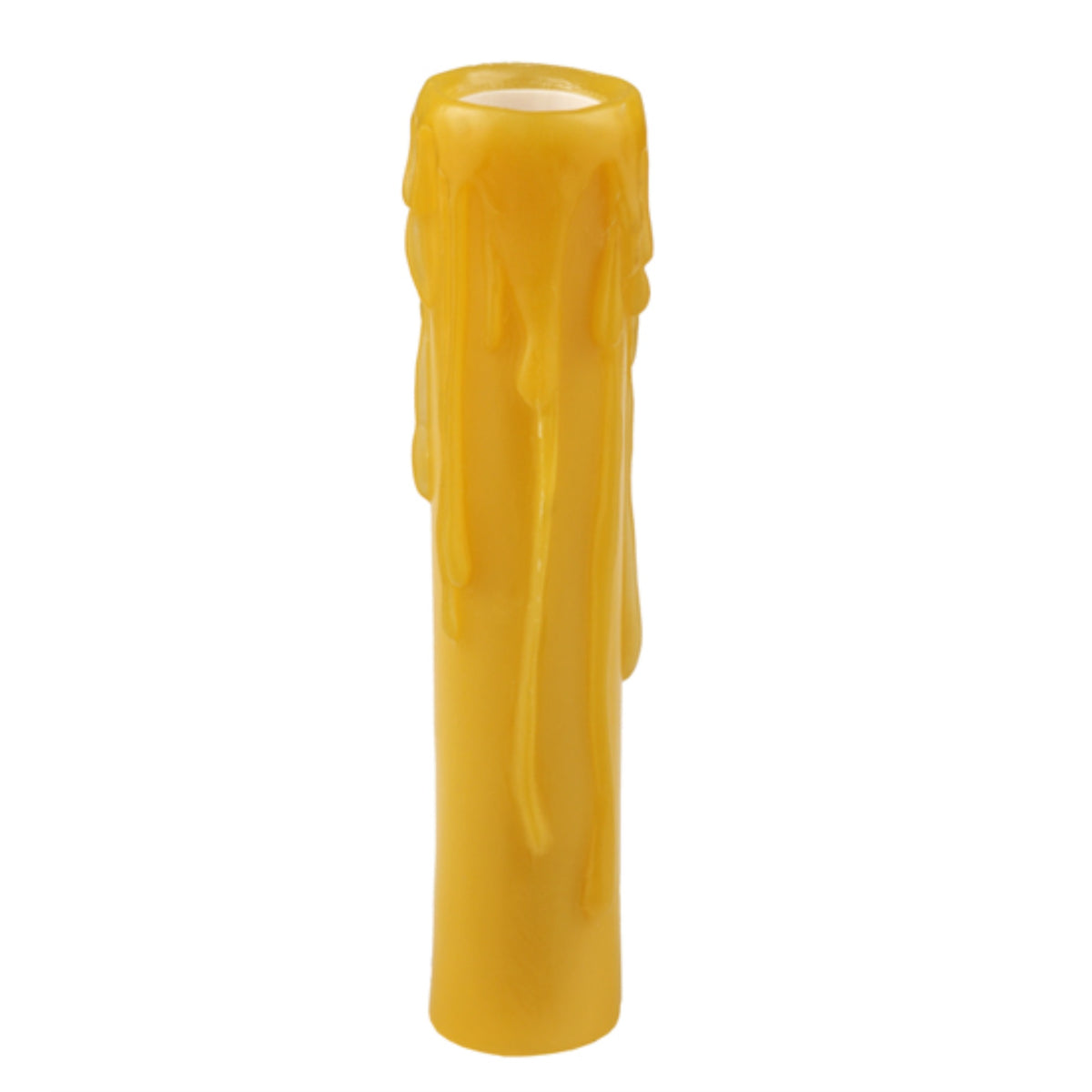 1.25 Inch W X 6 Inch H Beeswax Honey Amber Flat Top Candle Cover