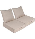 Aofeite Outdoor Olefin Water-Resistant Deep Seat Cushion Set, 2Pcs Weather And Fade Resistant 24'X 24'X 6' Patio Furniture Se