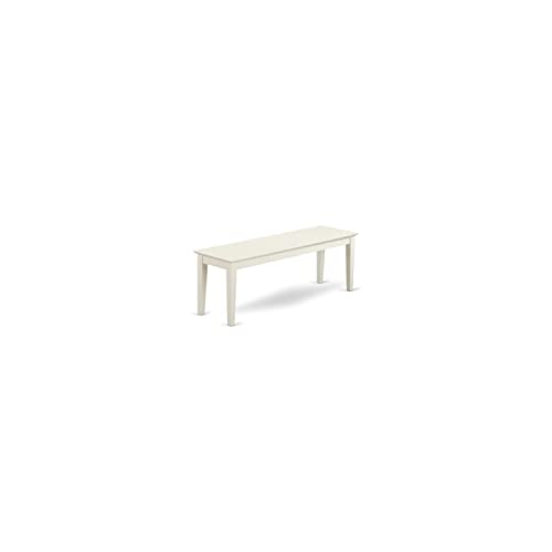 East West Furniture WEAV6-LWH-W 6Pc Rectangle 42/60" Family Table with 18 in Leaf and 4 Wood Seat Chairs Plus 1 Bench