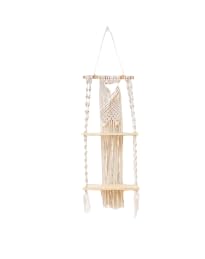 Macram Wooden Wall Hanging Shelf |160| Modern Chic Woven Macrame Tapestries, Wall Art Home Decor For Apartment, Dorm, Bedroom, L