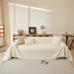 Textured Throw Blanket with 3D Dobby Weave, Minimalist Furniture Protector for Couch