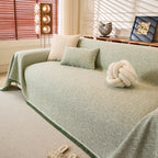 Linen-Look Textured Couch Throw Cover, Breathable Sofa Blanket & Furniture Protector
