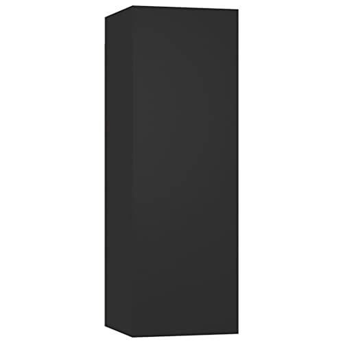 vidaXL TV Cabinet Set 4 Piece Home Living Room Furniture TV Stand HiFi Stereo Cabinet Media Unit Entertainment Center Black Engineered Wood