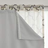 Best Home Fashion Blackout Curtain Liner Panel Pair - Rod Pocket - Off White - 35 W x 60 L - (Set of 2 Panels)