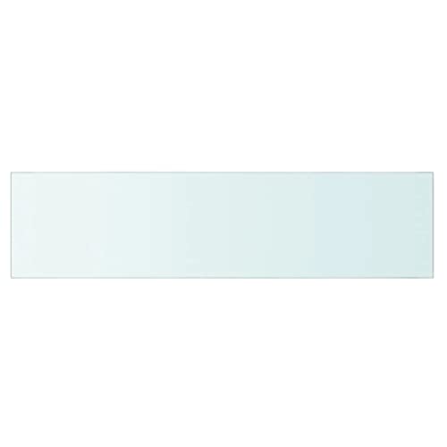 vidaXL Slatwall Glass Panel Shelves, Clear Tempered Glass, Size 43.3&quot; x 5.9&quot;, Load Capacity up to 33.1 lbs, Ideal for Home or Shop Display