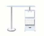 Coaster Furniture Bar Table W/Wine Storage White 120452