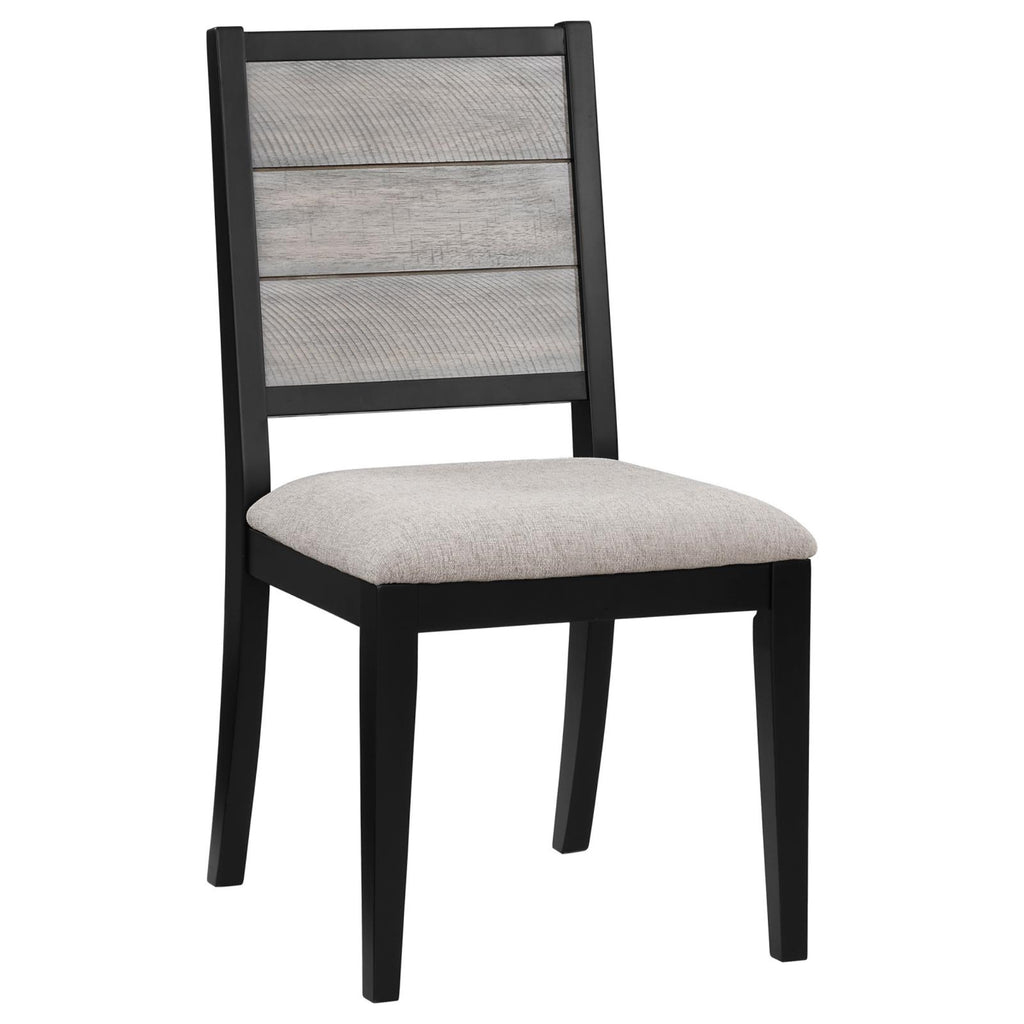 Coaster Home Furnishings Elodie Upholstered Padded Seat Dining Side Chair Dove Grey And Black (Set Of 2)