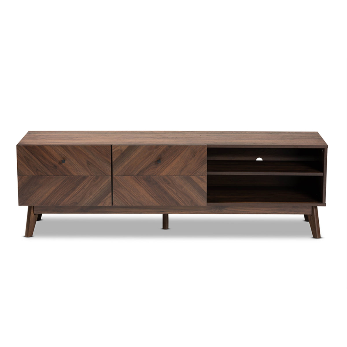 Baxton Studio Hartman Midcentury Modern Walnut Brown Finished Wood Tv Stand