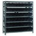Quantum Storage Systems 1239101Bk Steel Shelving Unit With 4 Inch  Shelf Bins, 12 Inch  D X 36 Inch  W X 39 Inch  H, Black