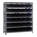 Quantum Storage Systems 1239102Bl Steel Shelving Unit With 4 Inch  Shelf Bins, 12 Inch  D X 36 Inch  W X 39 Inch  H, Blue
