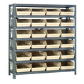 Quantum Storage Systems 1239107Iv Steel Shelving Unit With 4 Inch  Shelf Bins, 12 Inch  D X 36 Inch  W X 39 Inch  H, Ivory