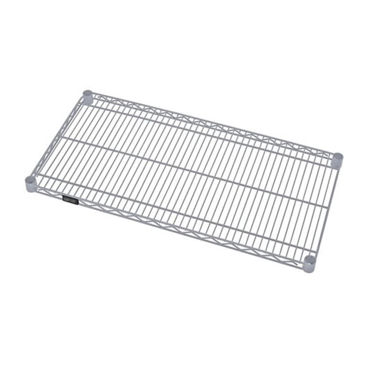 Quantum 1260Gy Wire Shelf, 60 Inch W X 12 Inch D, 600 Lbs Capacity, Carbon Steel, Epoxy Coated, Gray, Nsf