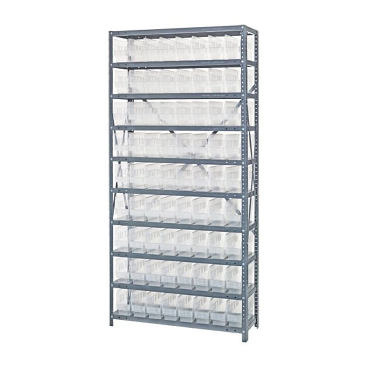 Quantum Storage 1275201Bl Store More Steel Shelving Unit With 6 Inch  Shelf Bins, 12 Inch  D X 36 Inch  W X 75 Inch  H, Blue