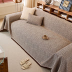 Linen-Look Textured Couch Throw Cover, Breathable Sofa Blanket & Furniture Protector
