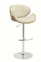 Coaster Adjustable Bar Stool Ecru And Walnut 130505