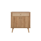 New Pacific Direct Thelma Rattan Small Cabinet 1 Drawer + 2 Doors In Natural Oak