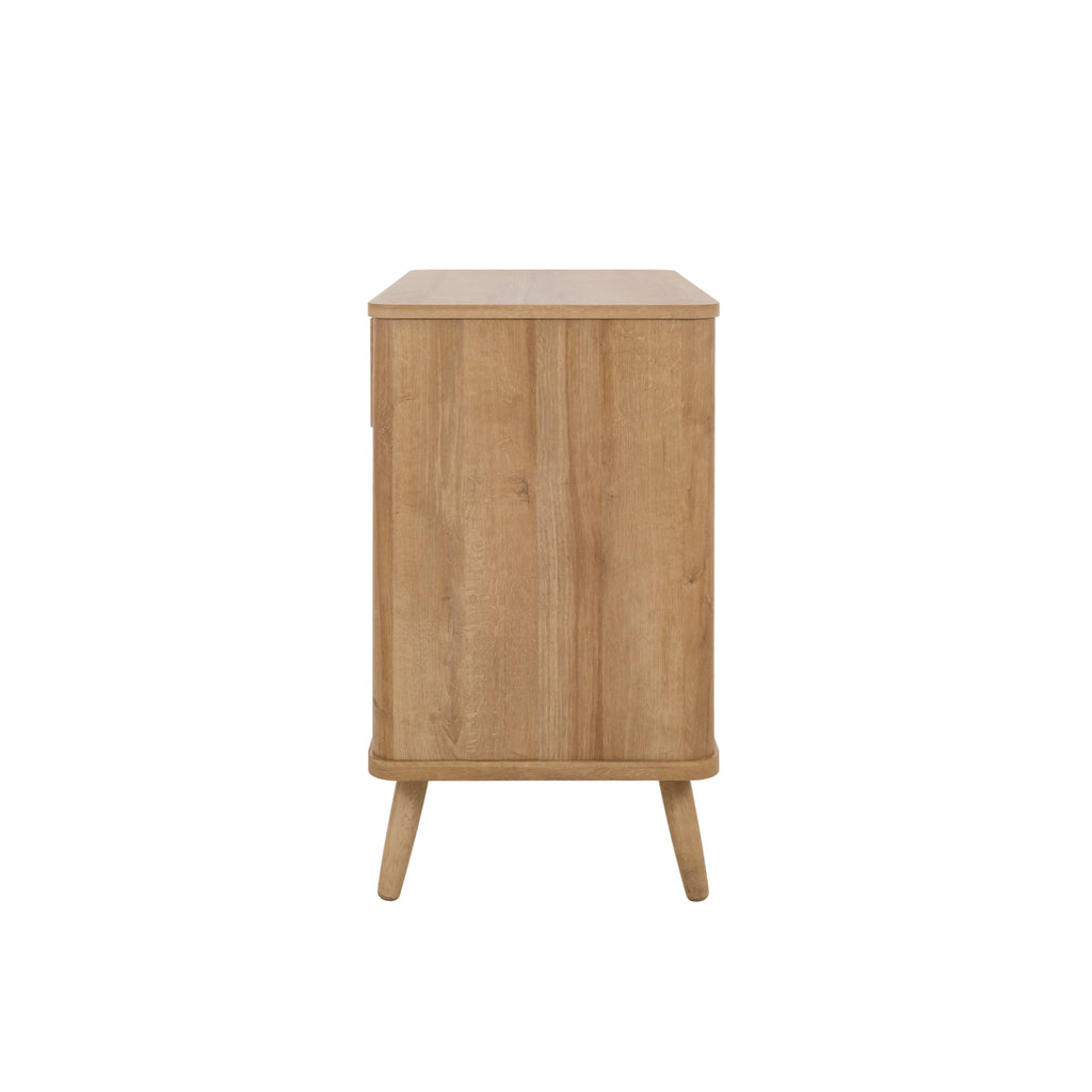 New Pacific Direct Thelma Rattan Small Cabinet 1 Drawer + 2 Doors In Natural Oak