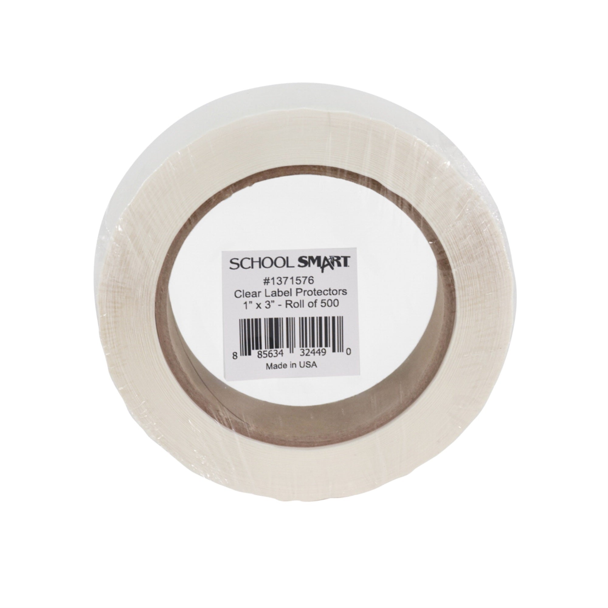 School Smart Vinyl Label Protectors, Round Corner Rectangle, 1 X 3 Inches, Clear, Pack Of 500