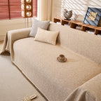 Linen-Look Textured Couch Throw Cover, Breathable Sofa Blanket & Furniture Protector