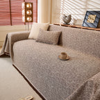 Linen-Look Textured Couch Throw Cover, Breathable Sofa Blanket & Furniture Protector