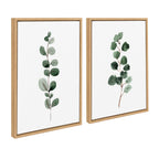 Sylvie Eucalyptus Framed Canvas Set by Maja Mitrovic