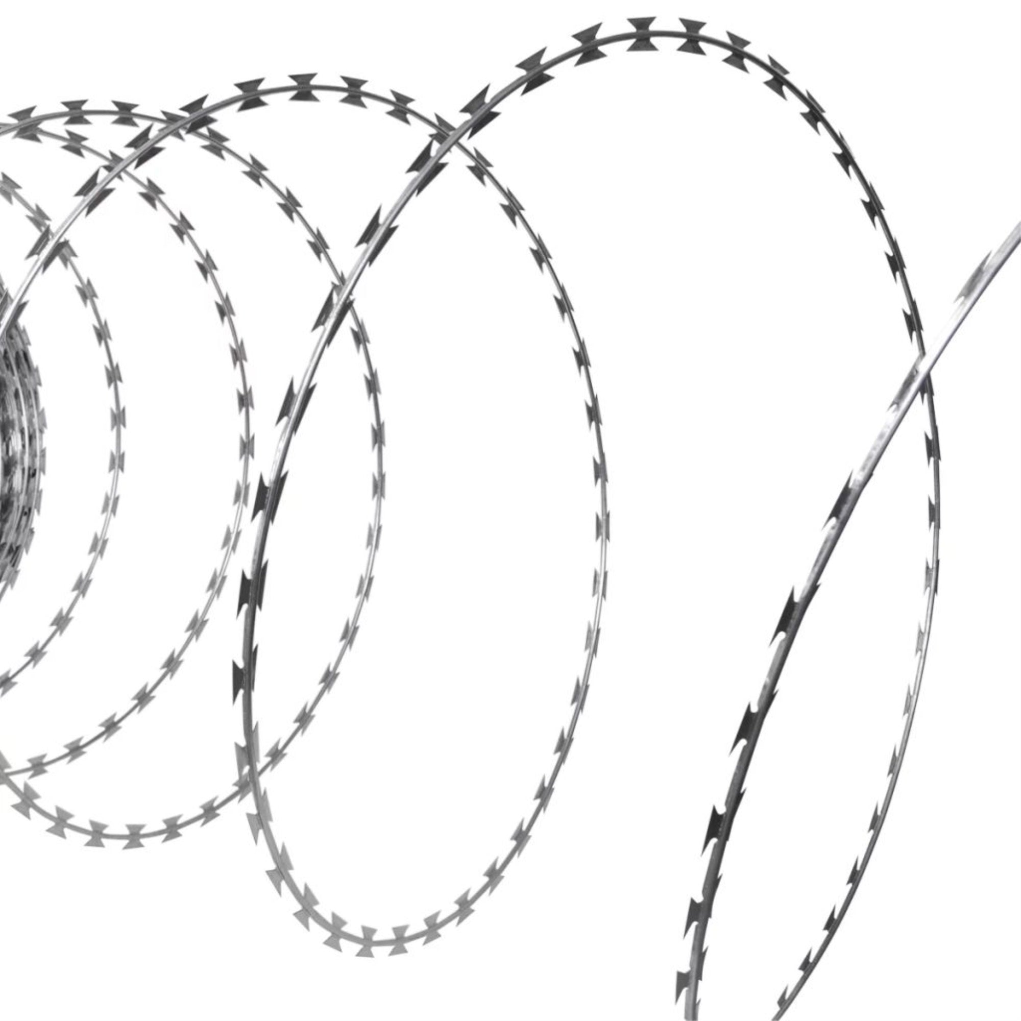 NATO Razor Wire Helical Wire Roll - Galvanized Steel 328' - Ultimate Outdoor Security Solution - Long-lasting Performance - Dete