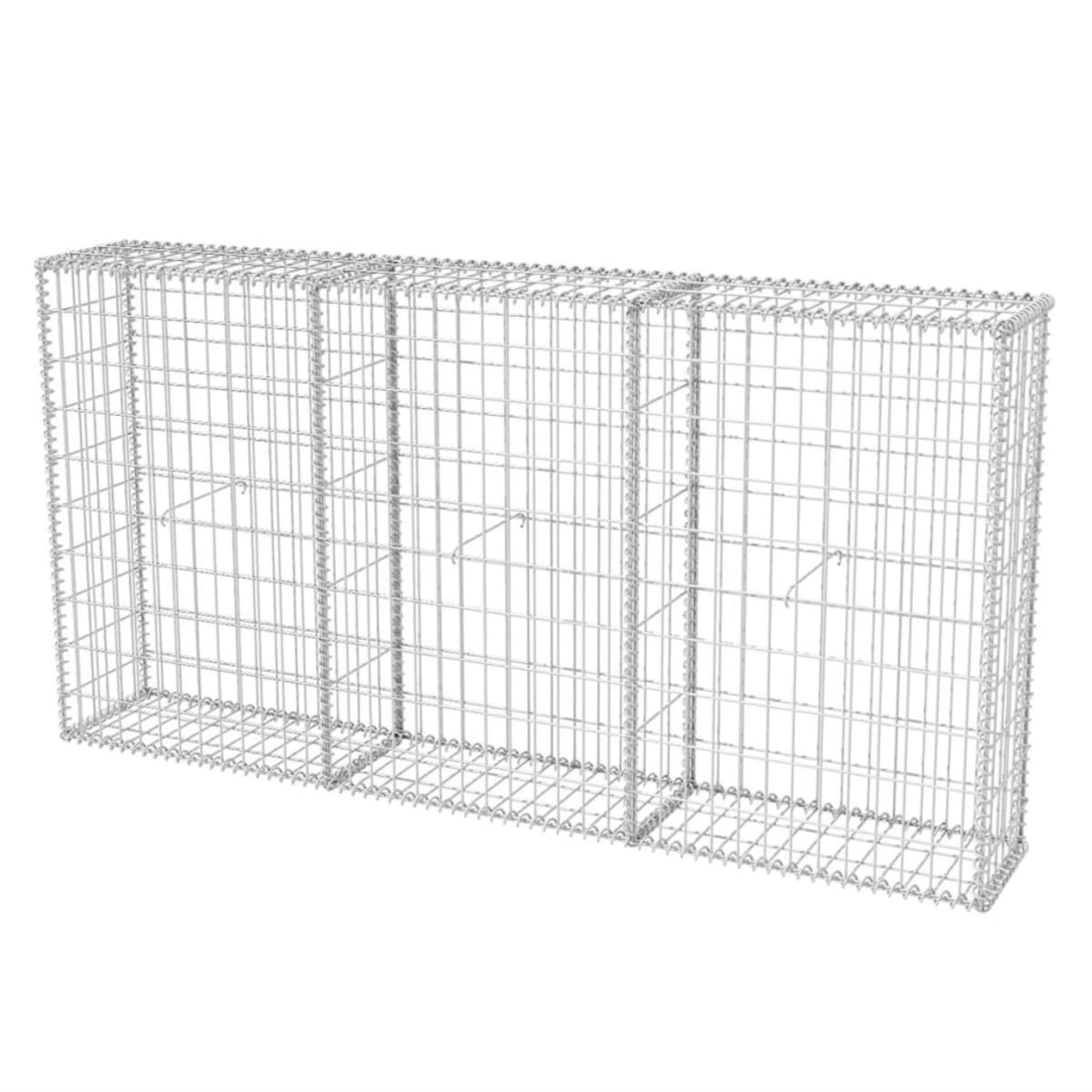 Galvanised Steel Gabion Basket - 78.7''x11.8''x39.4'' - Durable Retaining Wall Solution - Rust Resistant - Easy Construction - I