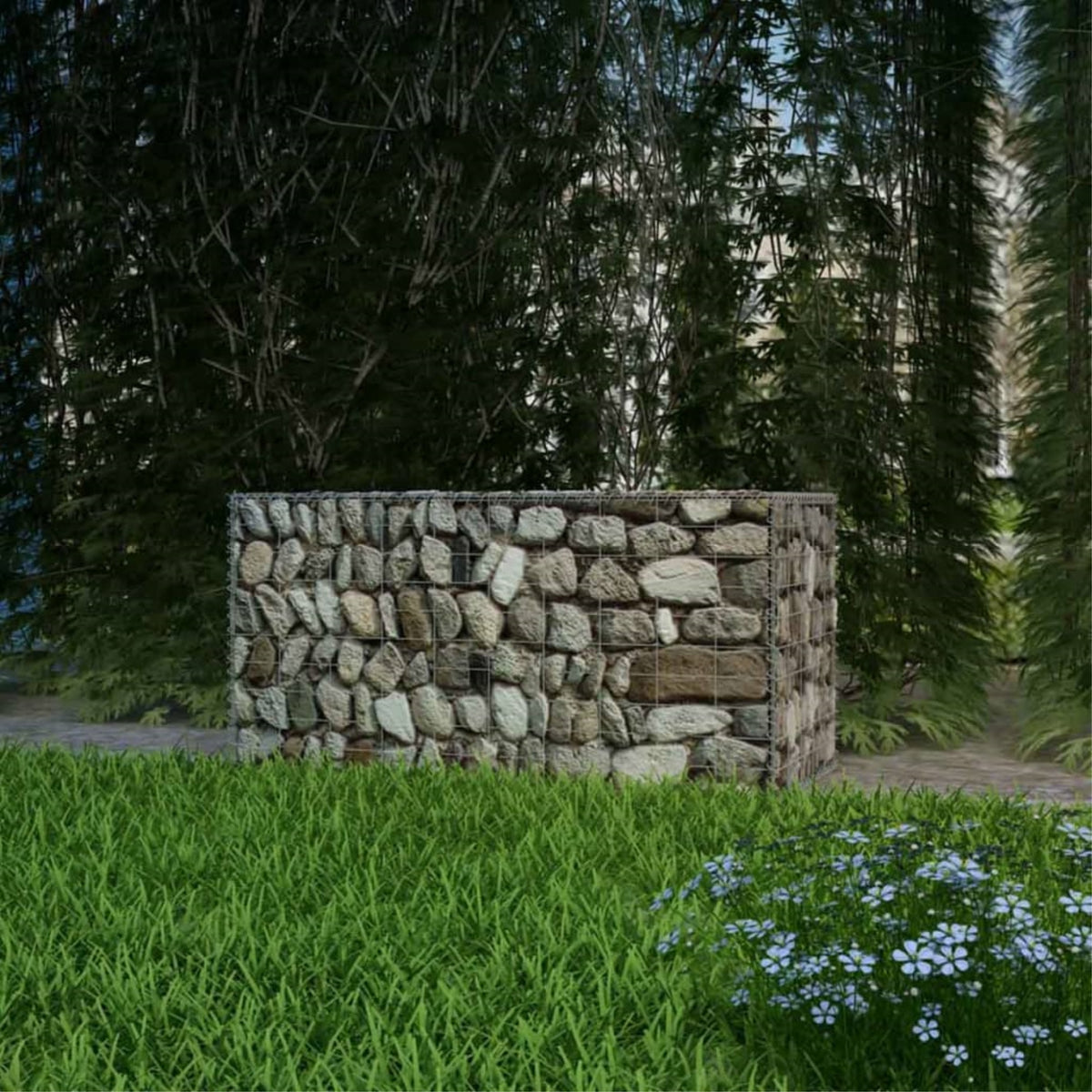 Gabion Basket Galvanised Steel 39.4''x19.7''x19.7'' - Rustproof & Weather-Resistant - Sturdy Retaining Wall Solution - Easy Cons