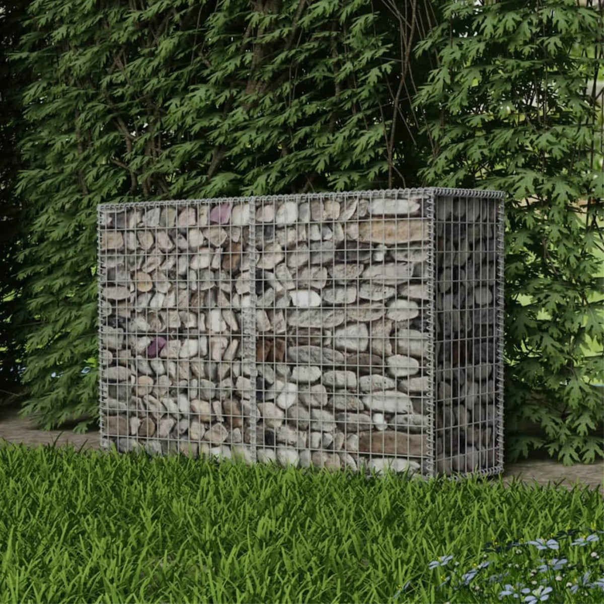 Galvanised Steel Gabion Basket 59''x19.7''x39.4'' - Durable Retaining Wall Solution for Landscapes. Rust-resistant, sturdy const
