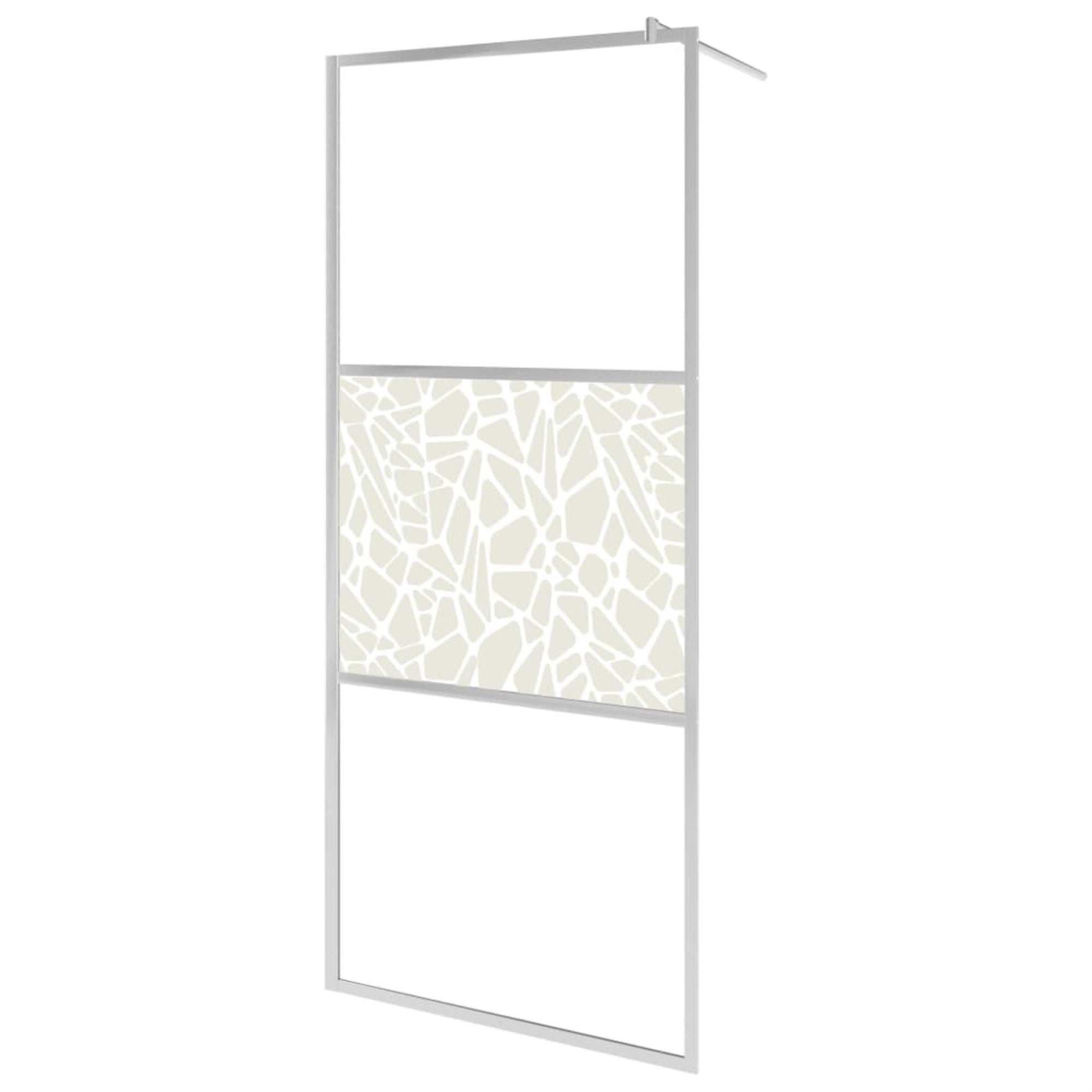 vidaXL Walk-in Shower Wall ESG Glass with Stone Design 55.1''x76.8''