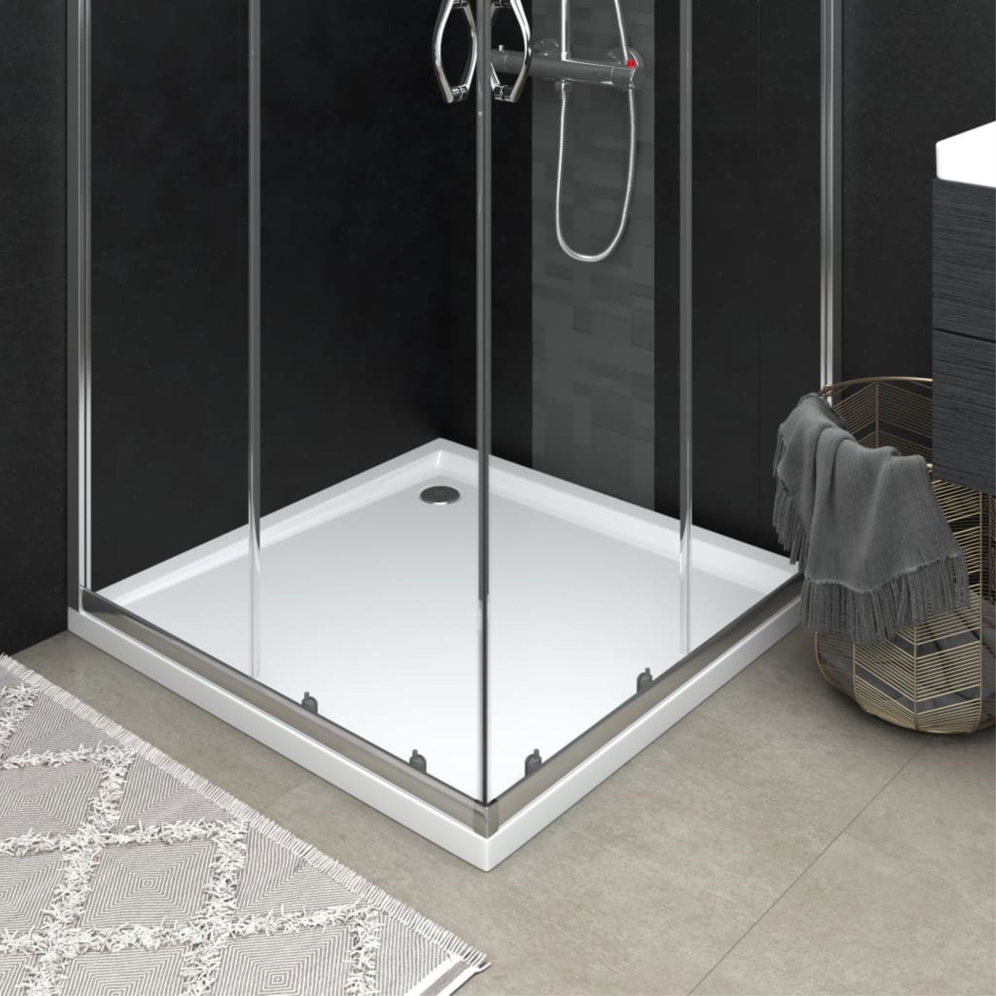 vidaXL Square ABS Shower Base Tray 35.4''x35.4''