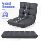 14-Position Adjustable Floor Chair with Back Support - Gray