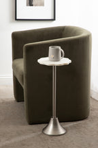 Sanzo Scalloped Marble and Metal Table