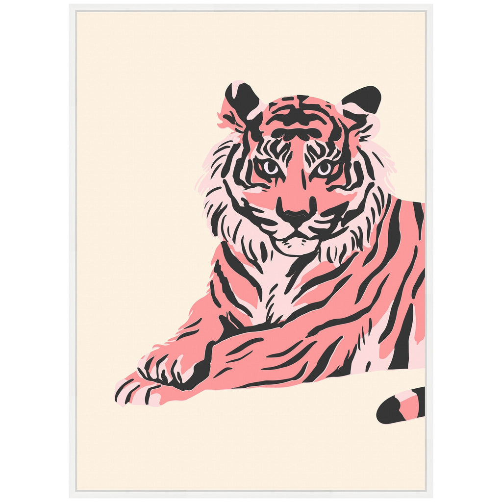 Sylvie Trendy Tiger Framed Canvas by Honey Island Studio