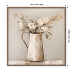 Sylvie Pitcher with Flowers Boho Country 2 Framed Canvas by The Creative Bunch Studio