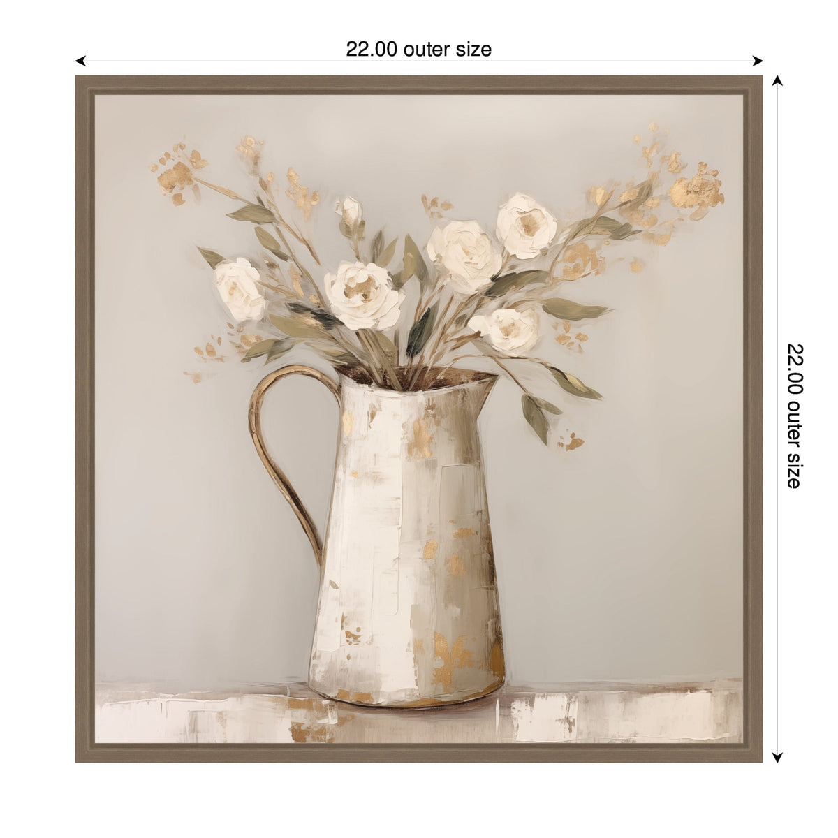Sylvie Pitcher with Flowers Boho Country 2 Framed Canvas by The Creative Bunch Studio