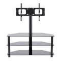 43.3" Multi-Function TV Stand Height Adjustable Bracket Swivel 3 Tier - Black