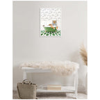 Sylvie Tiger in Eclectic Green Bathtub Framed Canvas by Amy Peterson