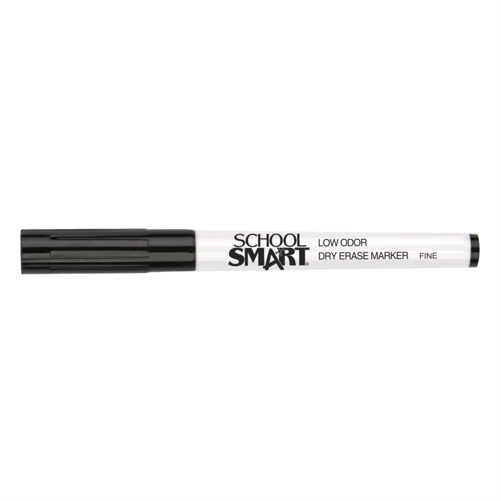 School Smart Dry Erase Pen Style Marker, Fine Tip, Black, Pack Of 48
