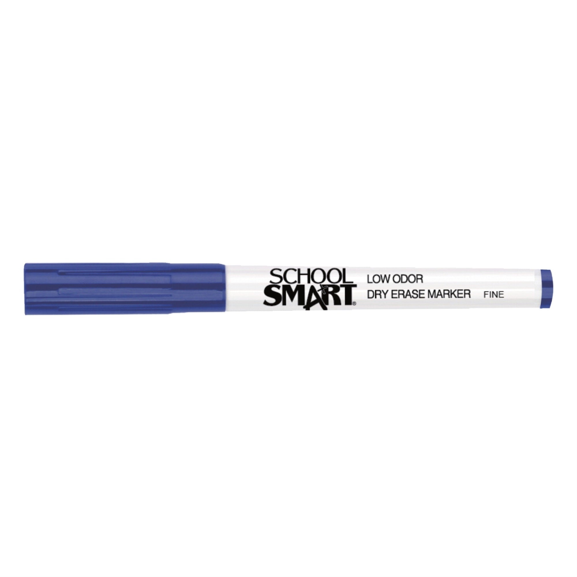 School Smart Dry Erase Pen Style Marker, Fine Tip, Blue, Pack Of 48