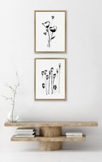 Sylvie Wildflowers and Seed Pods Framed Canvas Set by Teju Reval of SnazzyHues