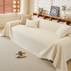Textured Throw Blanket with 3D Dobby Weave, Minimalist Furniture Protector for Couch