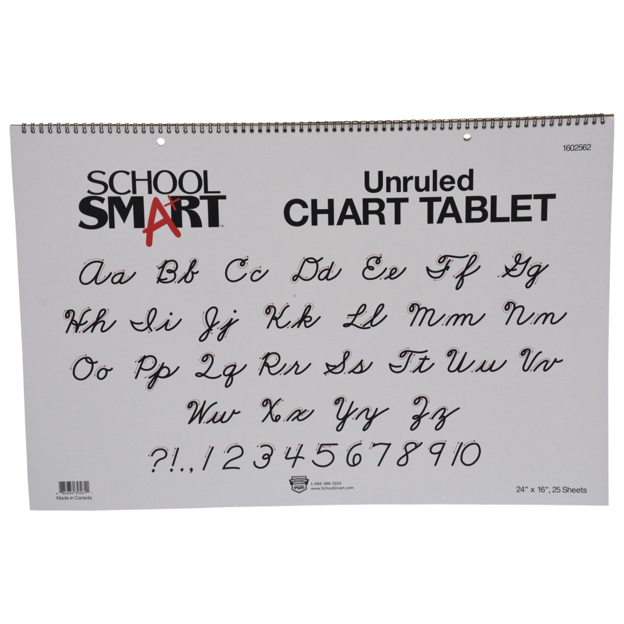 School Smart Chart Tablet, 24 X 16 Inches, Unruled, 25 Sheets