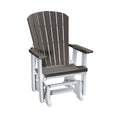 Fan Back Glider in Coastal Gray Woodgrain with a White Base, Made in the USA