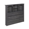 Twin Size Bookcase Headboard  Black Storage Headboard with Shelves