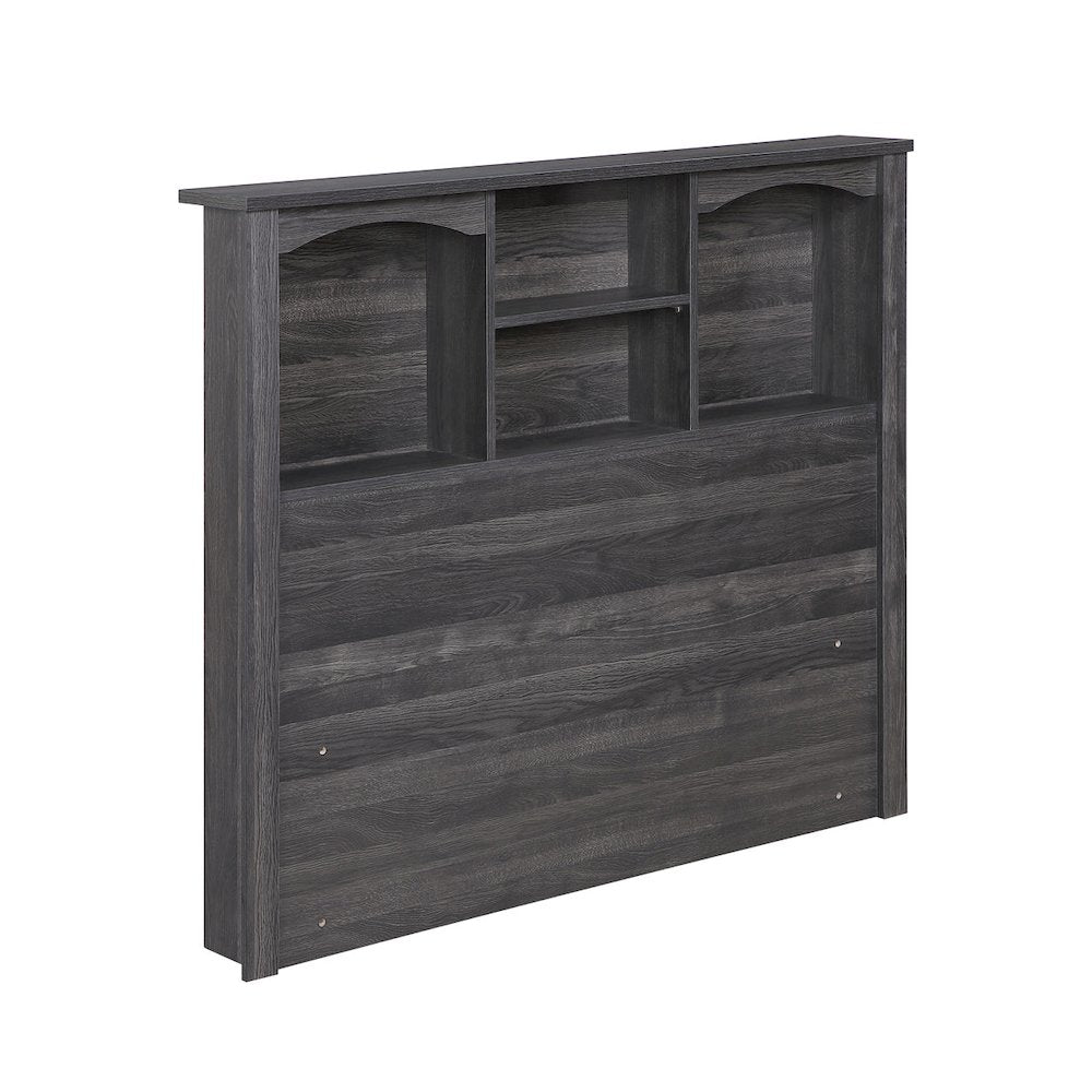 Twin Size Bookcase Headboard  Black Storage Headboard with Shelves